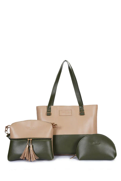 PeachBlack Combo 3 Piece women handbags set t4trendz