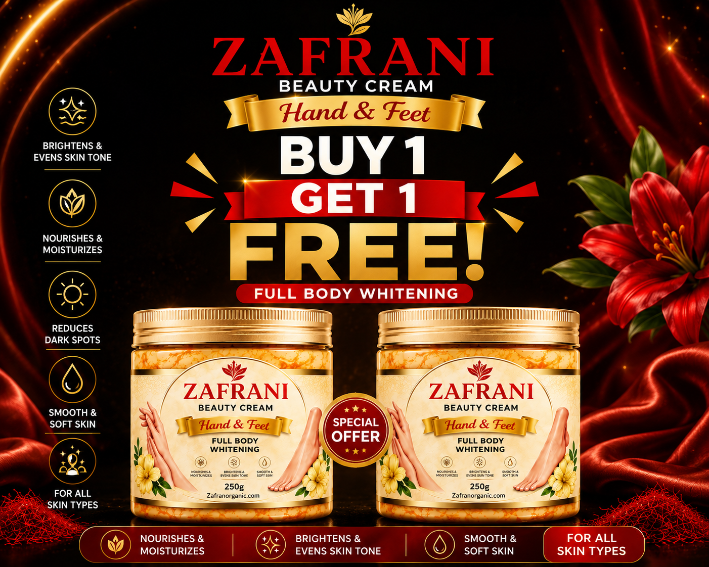 Zafrani Gold Serum Cream – 100% Organic Buy 1 Get 1 Free