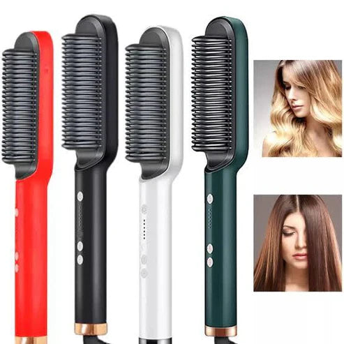 2-in-1 Electric Hair Straightener Brush