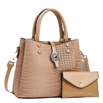 Women's shiny premium quality 2 PCs handbag set t4trendz